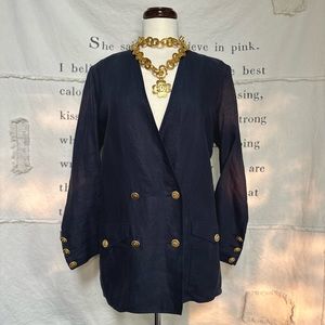 Vintage Chanel Linen Blazer Sz 42